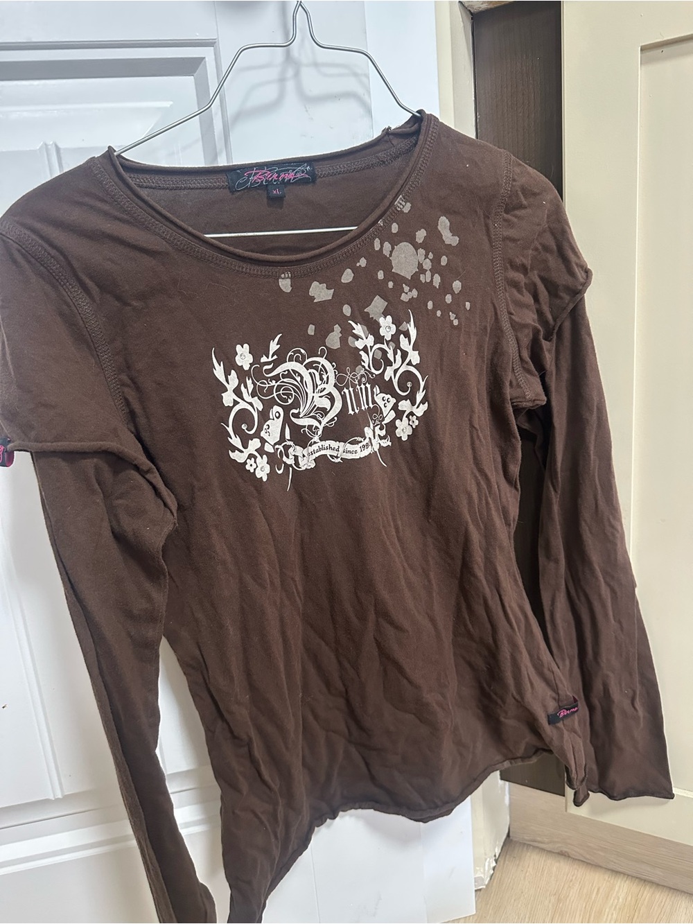 Y2K vintage bum long sleeve with rhinestones